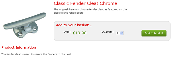 An example of a sheridanmarine.com product page.